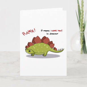 Carte Rawr signifie que je vous aime dans le dinosaure S