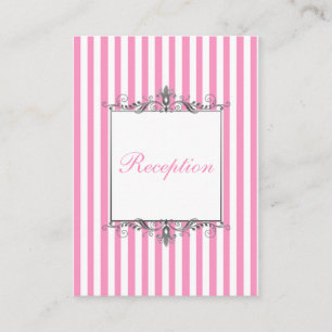 Carte rayée de rose et blanche de clôture