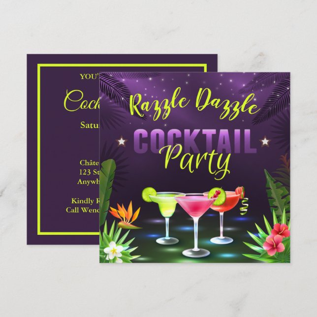Carte Razzle Dazzle Cocktail Mixer Mojito Party (Devant / Derrière)