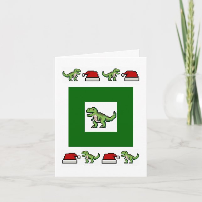 Carte Réalité augmentée Noël T-rex Dinosaur (Devant)