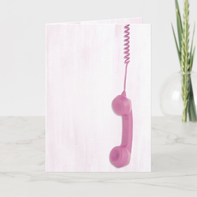 Carte récepteur téléphonique rose Dangereux (Devant)