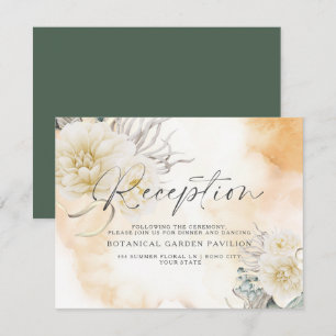 Carte Réception Chic Goldenrod Floral Aquarelle