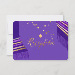 Carte Réception PixDezines/Violet/Or/Rose Gold/Tallit