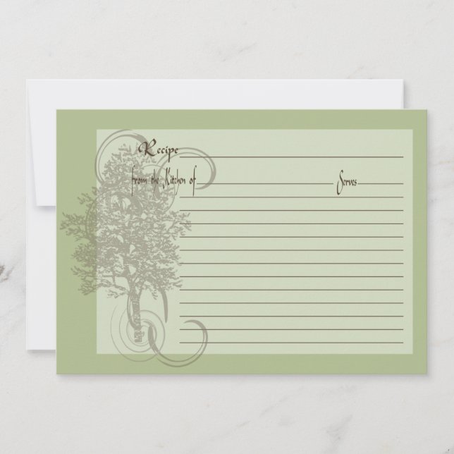 Carte Recette avec mémoire familiale verte (Devant)