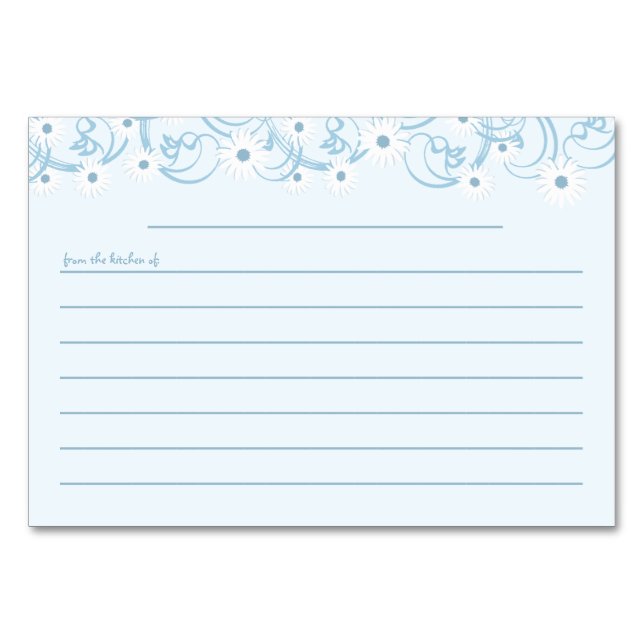 Carte Recette Bleue Jardin Daisy (Devant)