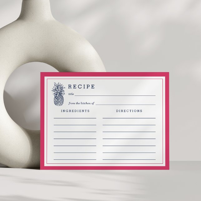 Carte Recette d'ananas rose et marine (Créateur téléchargé)