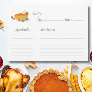 Carte Recette de Citrouille d'aquarelle