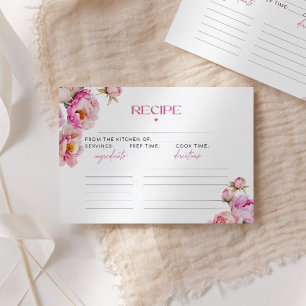 Carte Recette de douche nuptiale rose vif