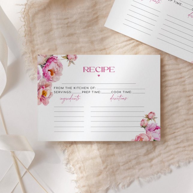 Carte Recette de douche nuptiale rose vif (Créateur téléchargé)