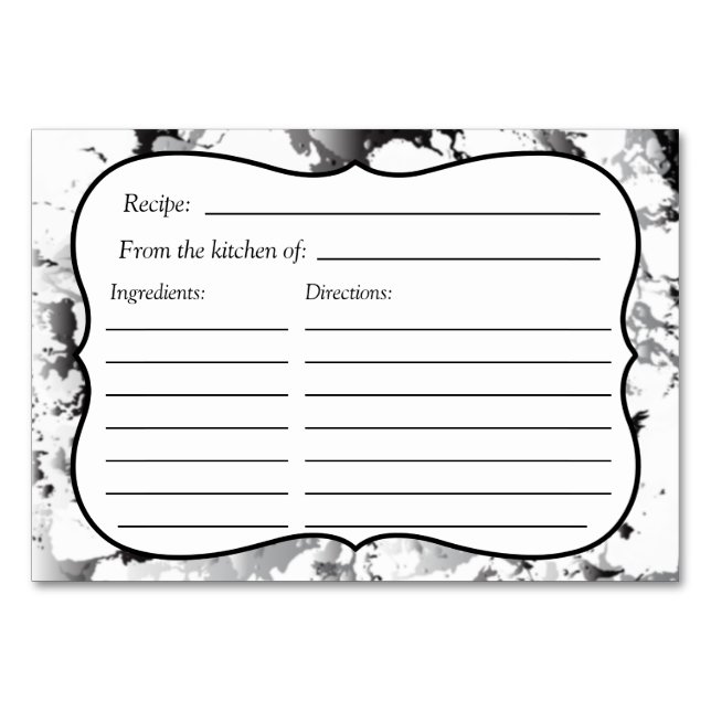 Carte Recette de marbre (Devant)