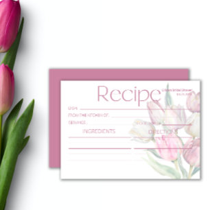Carte Recette de tulipes rose-printemps blanc