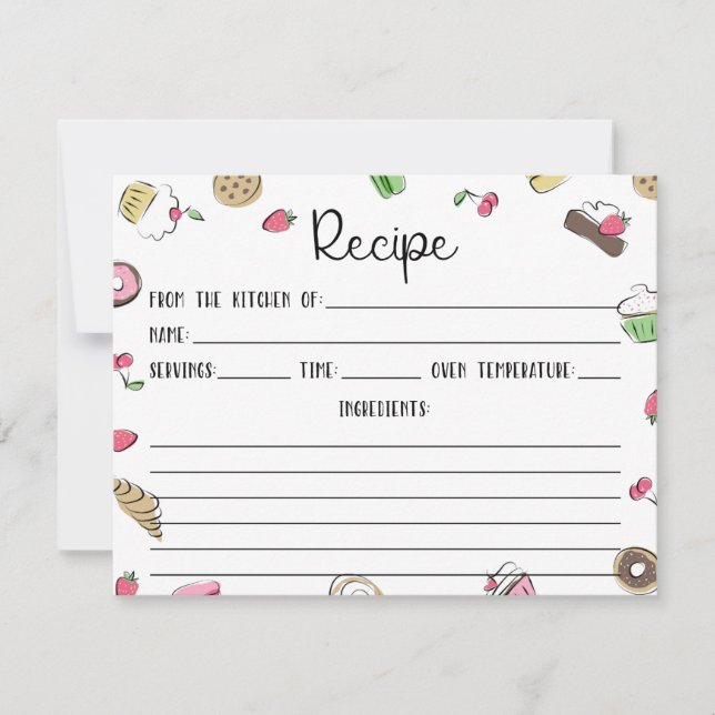 Carte Recette Dessert Doodles (Devant)