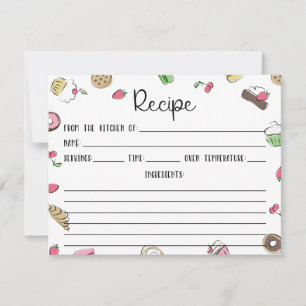 Carte Recette Dessert Doodles