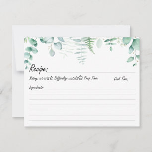 Carte Recette familiale personnalisée Eucalyptus Moderne