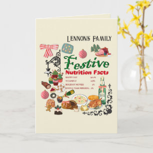 Carte Recette festive de Noël pour la cuisson des fêtes