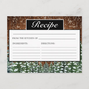 Carte Recette Fête des mariées bois neige et pin d