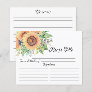 Carte Recette Fête des mariées Jardin de tournesol