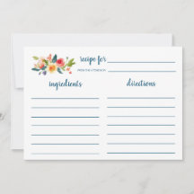 Carte Recette Fête des mariées Jardin Floral