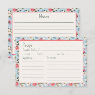 Carte Recette Fleurs Jardin Cottage