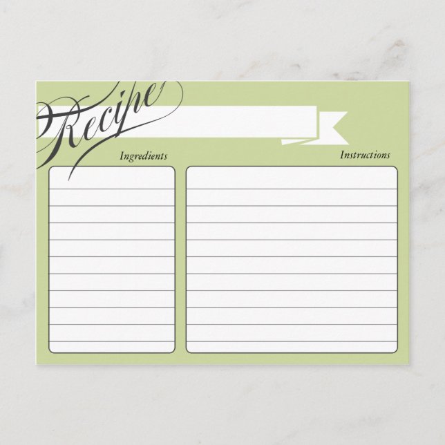 Carte Recette Green Retro (Devant)