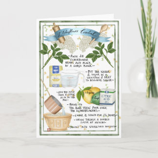 Carte Recette illustrée de cadran de fleur d'aîné