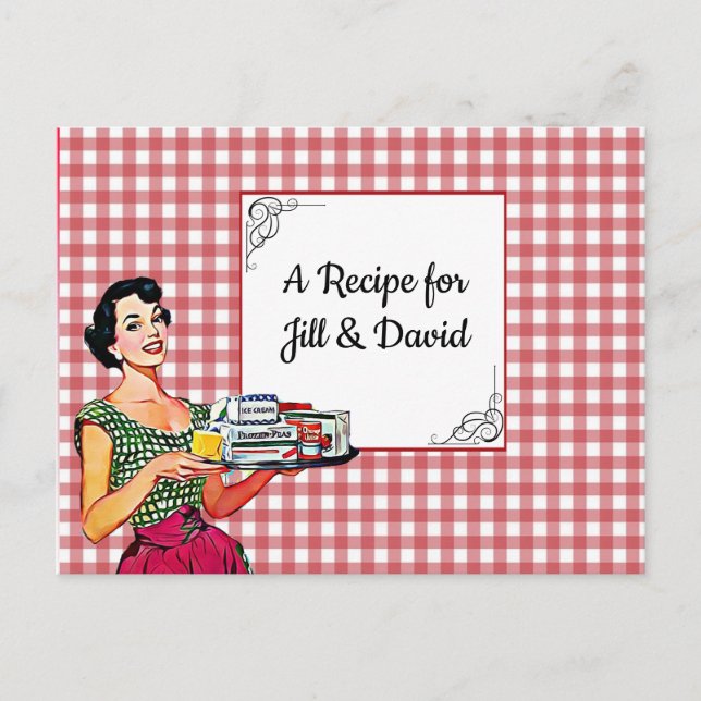 Carte Recette Mariage Retro Personnalisée (Devant)
