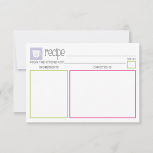 Carte Recette mignonne et colorée