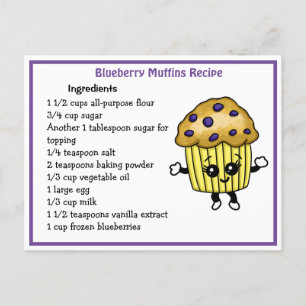 Carte Recette Muffins aux bleuets
