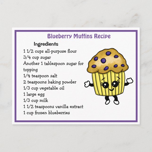 Carte Recette Muffins aux bleuets (Devant)