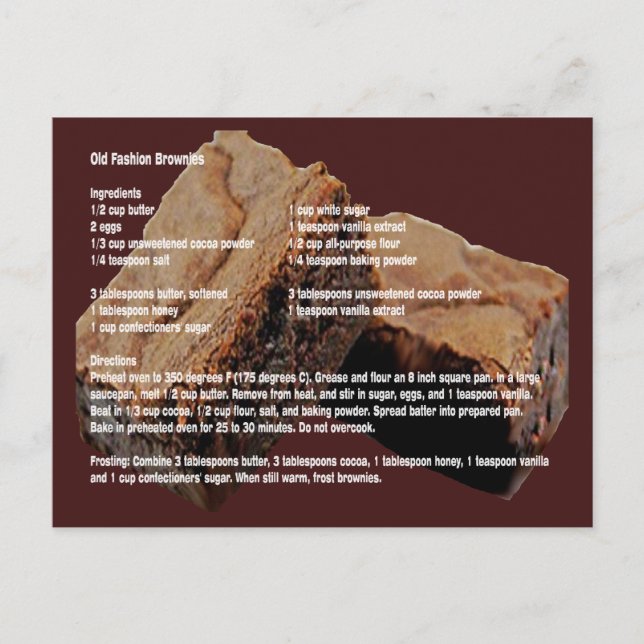 Carte Recette Old Fashion Brownies (Devant)