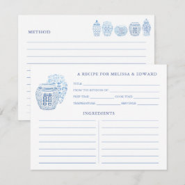 Carte Recette Préppy Blue and White Ginger Jars