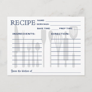 Carte Recette Rétro avec Outils de Cuisine