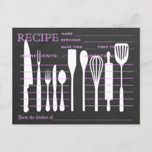 Carte Recette Retro Tableau noir Outils de cuisine
