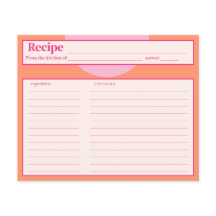 Carte Recette rose et orange