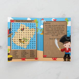 Carte Recherche de mots de capitaine pirate garçons amus