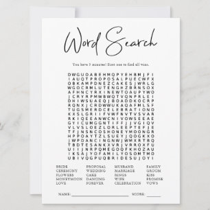 Carte Recherche de mots   Jeu de Baby Shower