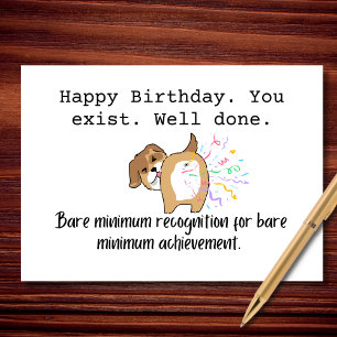 Carte Reconnaissance d'anniversaire minimale nue