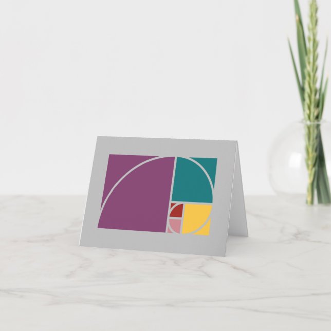 Carte rectangles en spirale Fibonacci et rapport doré (Devant)