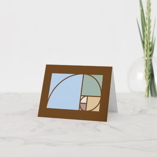 Carte rectangles en spirale Fibonacci et rapport doré (Devant)