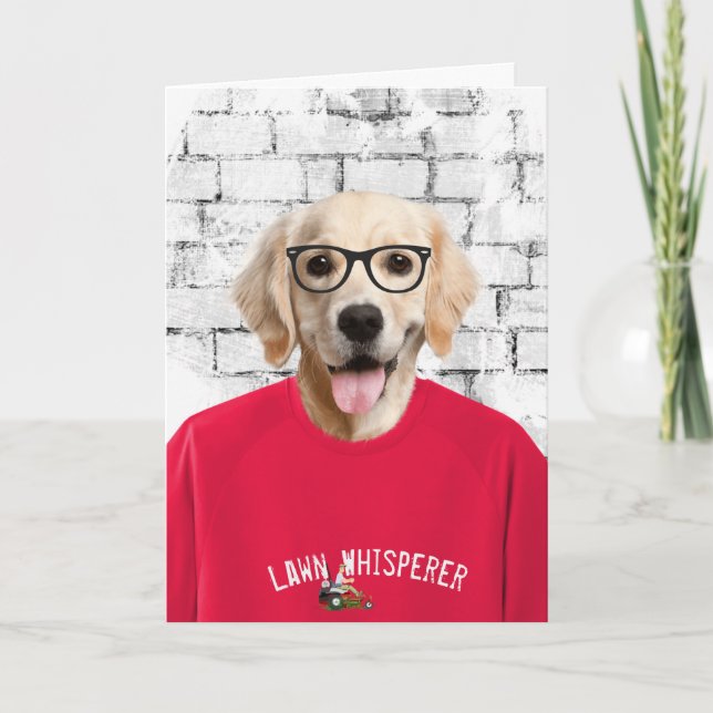 Carte Récupérateur d'or de fête des pères en t-shirt (Devant)