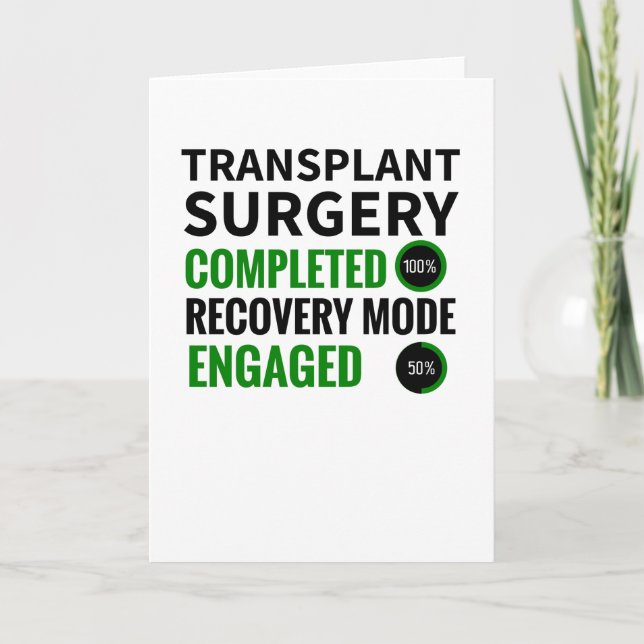 Carte Récupération de la chirurgie de transplantation |  (Devant)