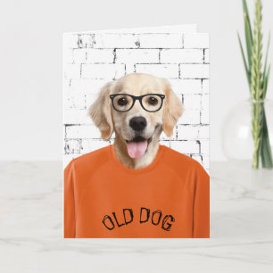 Carte récupératrice d'or d'anniversaire en t-shirt orang