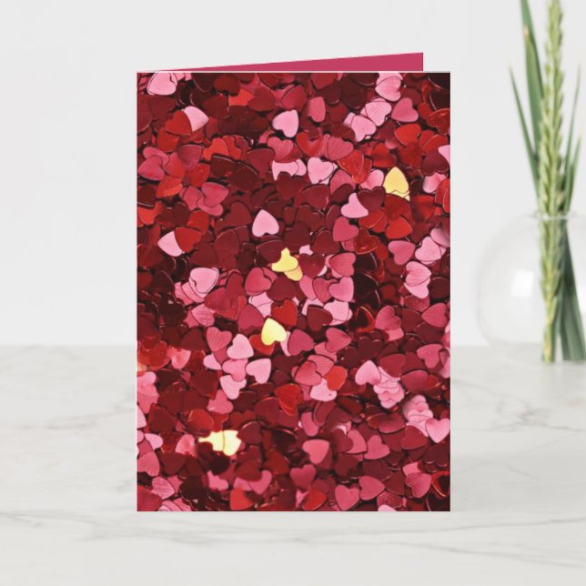 Carte Red and Pink Hearts Confetti Happy Valentine's Day (Devant)