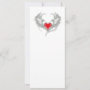 Carte Red Angel Coeur avec ailes