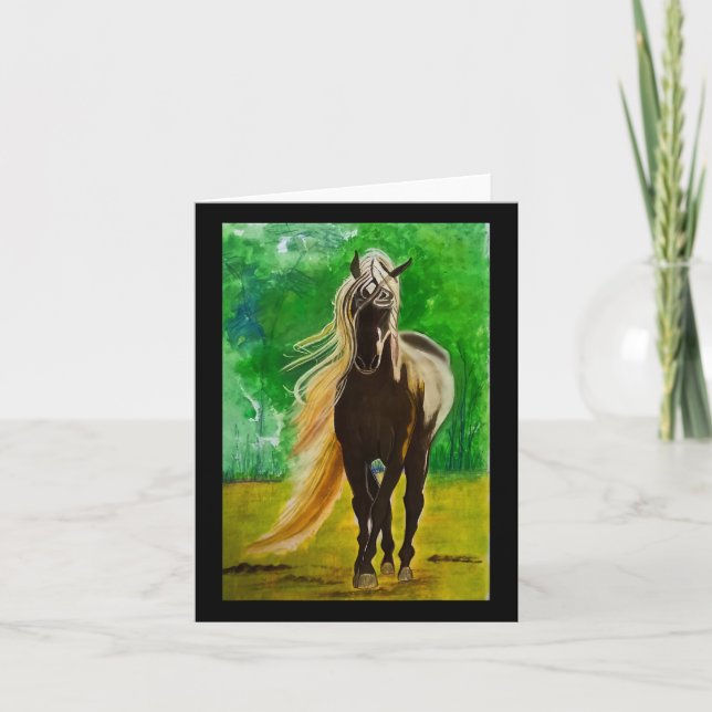 Carte Red Black Horses Horseback équitation Amateurs de  (Devant)
