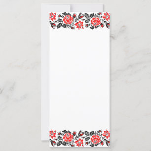 Carte Red & Black Rose cross-stitch Russian Pattern