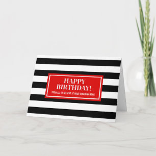 Carte Red Black Stripes Business De Groupe Anniversaire
