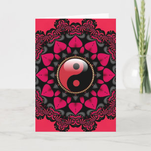 Carte Red Black YinYang Sunflower New Age Cards
