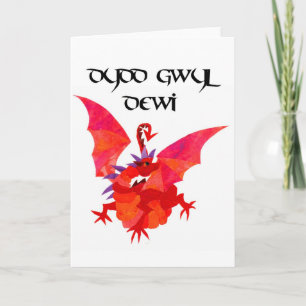Carte Red Dragon St David's Day Greeting Card - Gallois
