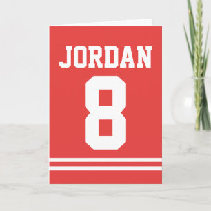 Carte Red Football Jersey - Sports Thème Anniversaire